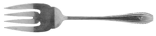 Rembrandt (Sterling, 1938, No Monograms) Medium Solid Cold Meat Serving Fork