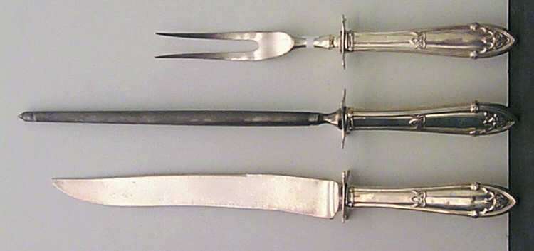 Rheims (Sterling, 1919) Small Steak 3-Piece Carving Set with Stainless Blade