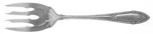 Rheims (Sterling, 1919) Medium Solid Cold Meat Serving Fork