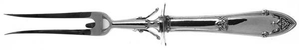 Rheims (Sterling, 1919) Large Stainless-Prong Roast Carving Fork