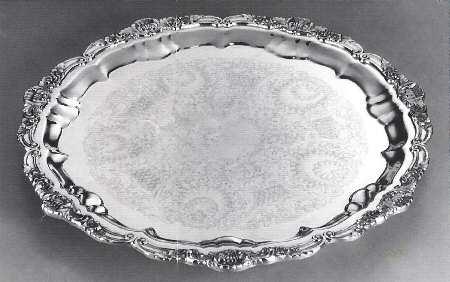 Royal English (Silverplate, Hollowware) 14" 3-Toed Silverplate Round Tray