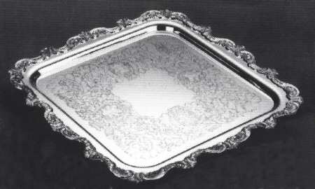 Royal English (Silverplate, Hollowware) Square Footed Silverplate Tray