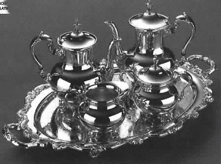 Royal English (Silverplate, Hollowware) 5-Piece Silverplate Tea Set (with Tray)