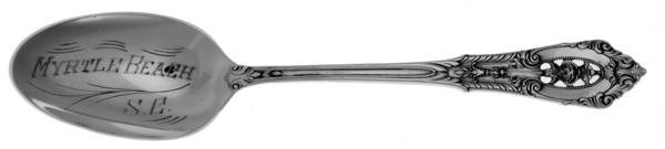 Rose Point (Sterling, 1934, No Monograms) Souvenir Spoon (Teaspoon)