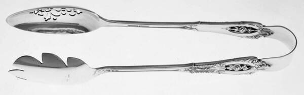 Rose Point (Sterling, 1934, No Monograms) Ice Serving Tongs Large HC
