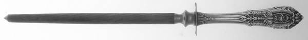 Rose Point (Sterling, 1934, No Monograms) Small Steel Rod Sharpener Knife