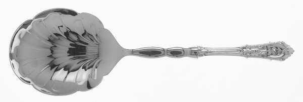 Rose Point (Sterling, 1934, No Monograms) Oversize Casserole Spoon with Stainless Shell Bowl