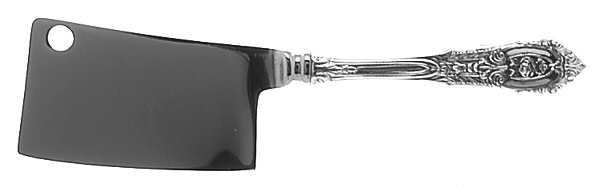 Rose Point (Sterling, 1934, No Monograms) Cheese Cleaver with Stainless Blade
