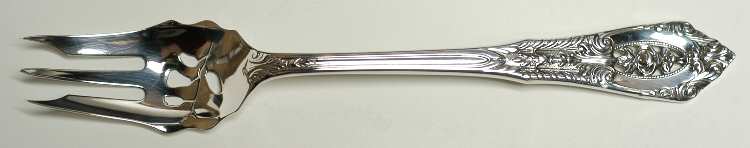Rose Point (Sterling, 1934, No Monograms) Pickle Fork Pierced with Short Handle HC