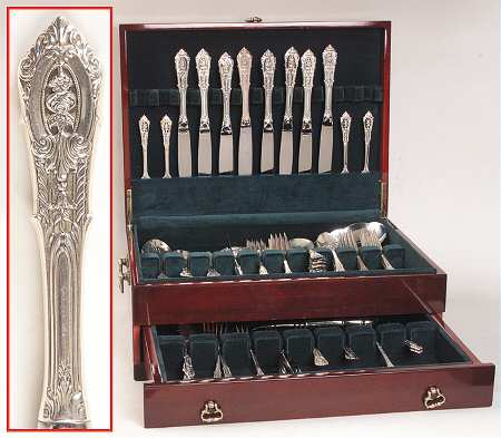 Rose Point (Sterling, 1934, No Monograms) 63 Piece Set