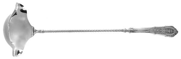 Rose Point (Sterling, 1934, No Monograms) Hollow Handle Punch Ladle with Solid Bowl