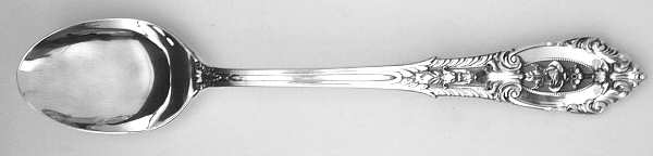 Rose Point (Sterling, 1934, No Monograms) Large Solid Dressing Spoon with Button