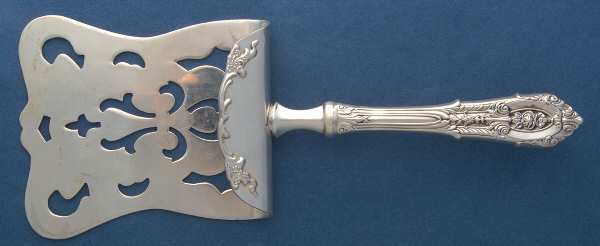 Rose Point (Sterling, 1934, No Monograms) Hollow Asparagus Server with Silverplate Hood