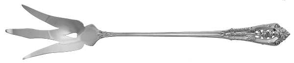 Rose Point (Sterling, 1934, No Monograms) Large Lettuce Serving Fork