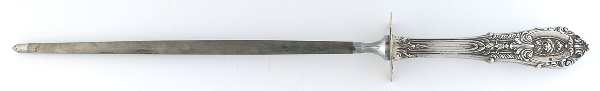 Rose Point (Sterling, 1934, No Monograms) Large Steel Rod Knife Sharpener