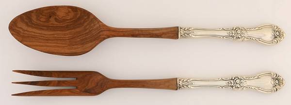 Royal Rose (Sterling, 1962) Wooden Bowl 2-Piece Salad Set