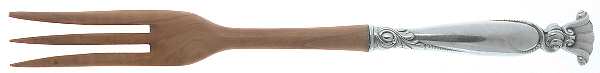 Romance of The Sea (Sterling, 1950) Salad Serving Fork with Wooden Prongs