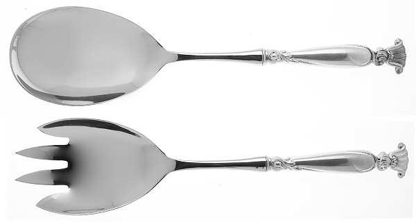Romance of The Sea (Sterling, 1950) 2 Pc Salad Set with Stainless Bowl