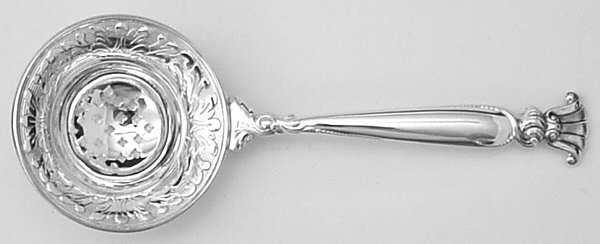 Romance of The Sea (Sterling, 1950) Individual Overcup Tea Strainer with Silverplate Bowl