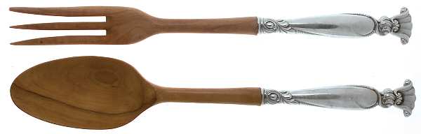 Romance of The Sea (Sterling, 1950) Wooden Bowl 2-Piece Salad Set
