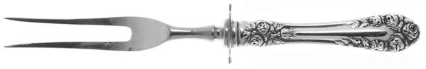 Rose (Sterling, 1898-1888) Small Steak Carving Fork with Stainless Prongs