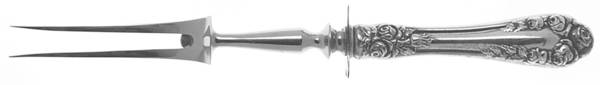 Rose (Sterling, 1898-1888) Small Steak Carving Fork with Stainless Prongs