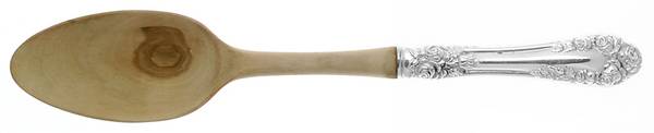 Rose (Sterling, 1898-1888) Salad Serving Spoon with Wooden Bowl
