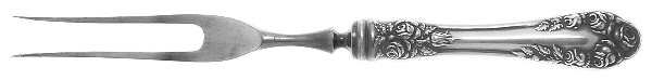 Rose (Sterling, 1898-1888) Small Steak Carving Fork with Stainless Prongs