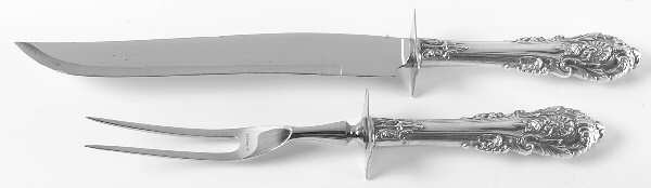 Sir Christopher (Sterling) Large 2-Piece Roast Carving Set w/Stainless Blade