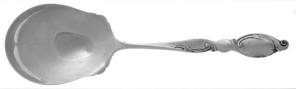 Silver Swirl (Sterling) Solid Salad Serving Spoon