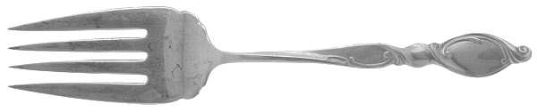 Silver Swirl (Sterling) Medium Solid Cold Meat Serving Fork by Wallace Silver