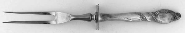 Silver Swirl (Sterling) Large Stainless-Prong Roast Carving Fork