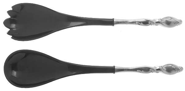 Silver Swirl (Sterling) Plastic Bowl 2-Piece Salad Set