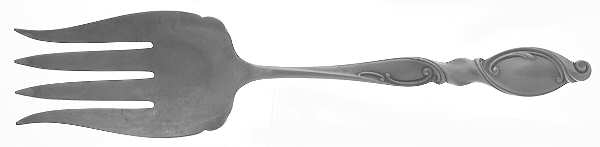 Silver Swirl (Sterling) Solid Salad Serving Fork