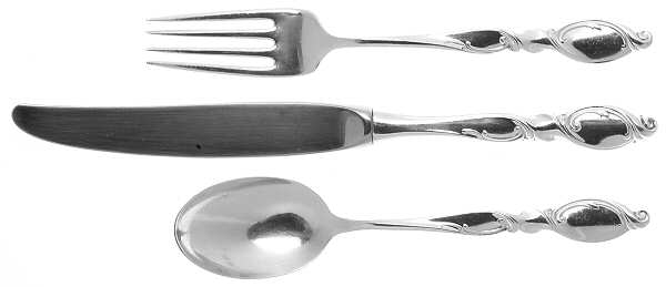 Silver Swirl (Sterling) 3-Piece Youth Set (Knife, Fork & 5 O'Clock Spoon)