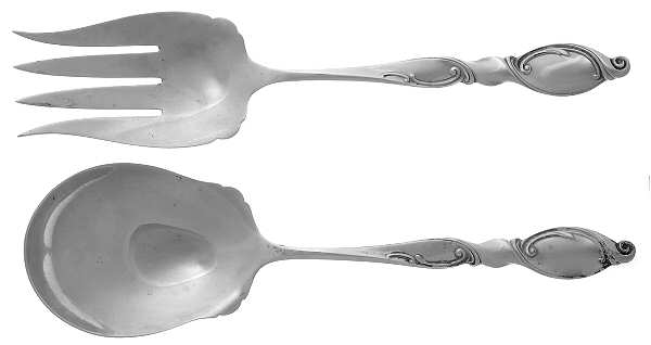 Silver Swirl (Sterling) (2 Pc) Solid Salad Set