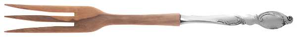 Silver Swirl (Sterling) Salad Serving Fork with Wooden Prongs