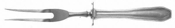 Somerset (Sterling, 1913, Monograms) Small Steak Carving Fork with Stainless Prongs