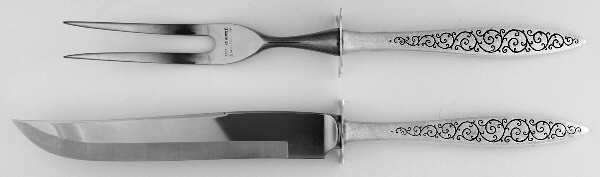 Spanish Lace (Sterling, 1964) 2 Piece Small Carving Set W/ Sterling Guard by Wallace Silver
