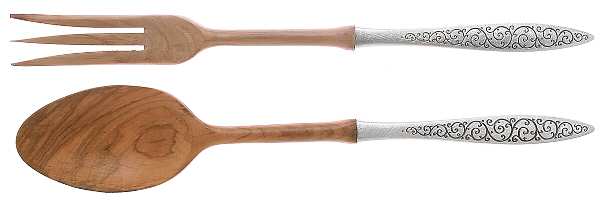 Spanish Lace (Sterling, 1964) Wooden Bowl 2-Piece Salad Set