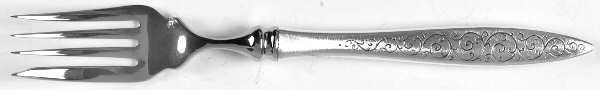 Spanish Lace (Sterling, 1964) Individual Hollow Fish Fork, Stainless Tines