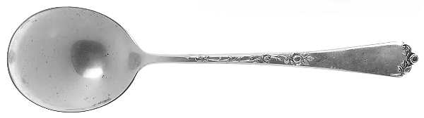 Sterling Rose (Sterling, 1955) Round Bowl Soup Spoon (Cream Soup)