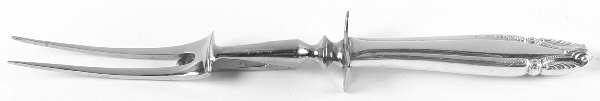 Stradivari (Sterling, 1937, No Monograms) Small Steak Carving Fork with Stainless Prongs