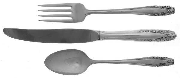 Stradivari (Sterling, 1937, No Monograms) 3 Piece Youth Set (Knife, Fork & Spoon)