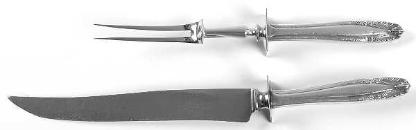 Stradivari (Sterling, 1937, No Monograms) Large 2-Piece Roast Carving Set w/Stainless Blade