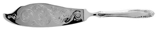 Stradivari (Sterling, 1937, No Monograms) Engraved Fish Serving Knife-Stainless Blade