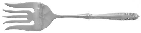 Stradivari (Sterling, 1937, No Monograms) Large Stainless-Tine Cold Meat Serving Fork