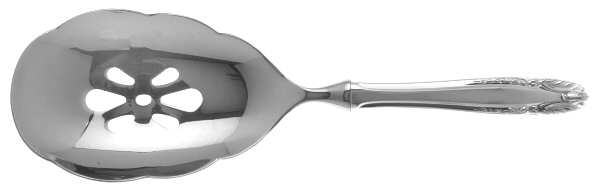 Stradivari (Sterling, 1937, No Monograms) Pierced Serving Spoon with Stainless Bowl