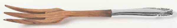 Stradivari (Sterling, 1937, No Monograms) Salad Serving Fork Wooden Prongs