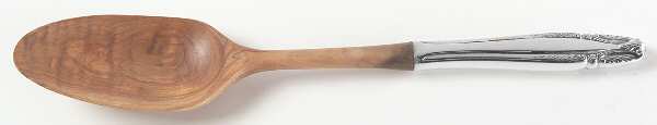 Stradivari (Sterling, 1937, No Monograms) Salad Serving Spoon Wooden Bowl